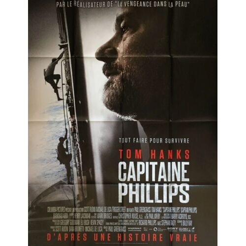 Capitaine Phillips ( Captain ) - Affiche Originale De Cinéma - Format 120x160 Cm - Un Film De Paul Greengrass Avec Tom Hanks, Catherine Keener, Max Martini, Chris Mulkey, Yul Vazquez - Année 2013