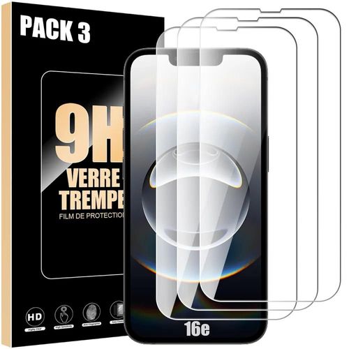 Pack-3 Verre Trempé Pour Iphone 16e - Protection D'écran Transparent 9h Antichoc Anti-Rayures - E.F.Connection
