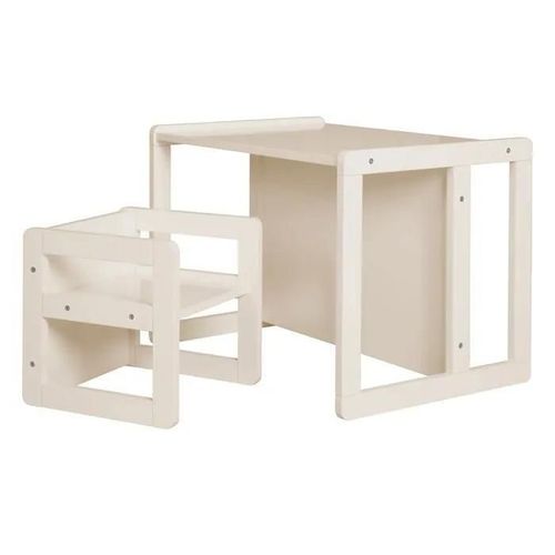 Ensemble Chaise Et Table Évolutifs Pour Enfant Roba - Tabouret Et Banc Réversibles - 3 Hauteurs - Style Campagne - Beige Cachemire