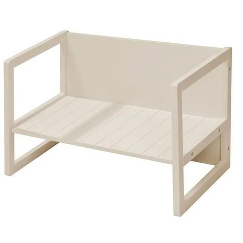 Banc Évolutif Enfant En Bois Roba - Banc Bébé Réversible 2 Hauteurs Convertible En Table - Style Campagne - Beige / Cachemire