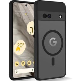 Magnétique Coque Pour Google Pixel 7 5g,Compatible Avec Magsafe,Etui Translucide Mat Arrière Anti-Rayures Antichoc Housse Silicone Tpu + Pc Dur Protection Case Pour Pixel 7 6.3"",Noir