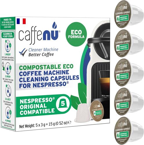 JGD-| Capsules De Nettoyage Nespresso Eco | Pour un café savoureux | Capsules de nettoyage de café | À combiner avec le kit détartrant Nespresso | Complétez votre kit de Barista