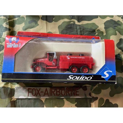 Camion Gmc 6 X6 Bache Citerne De Ravitaillement Des Sapeurs Pompiers 1/50eme De Solido Ref 3143 En Boite-Solido