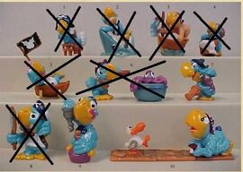 3 Figurines Kinder Série Piratoquets