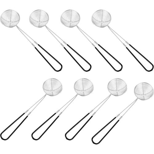 CHAAS-8 Pièces Passoire à Fondue Passoire Ecumoire pour Fondue à Mailles Fines en Acier Inoxydable Passoire de Cuisine avec Poignée Longue pour Pot Chaud Et Thé au Lait