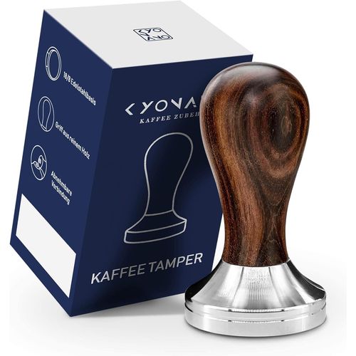 CMWS-Tasseur Café 51 mm en Acier Inoxydable 304 Alimentaire, Manche en Bois Chacate Preto, Accessoires pour café, Compatible avec Machines Expresso Delonghi, Breville, Capresso