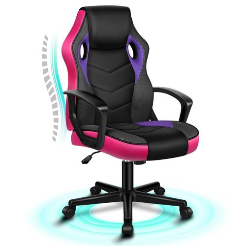 Alfordson Chaise De Bureau Racing, Chaise De Bureau Ergonomique Réglable En Hauteur Et Rembourrée, Capacité De Charge De 150 Kg, Violet