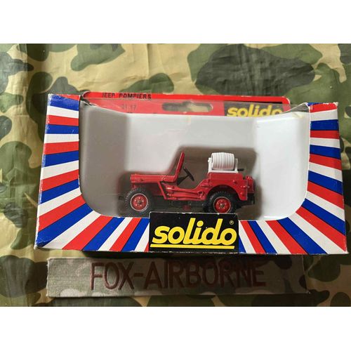 Jeep Willys Pompiers 1/43eme De Solido N°2117 Dans Sa Boite D'Origine