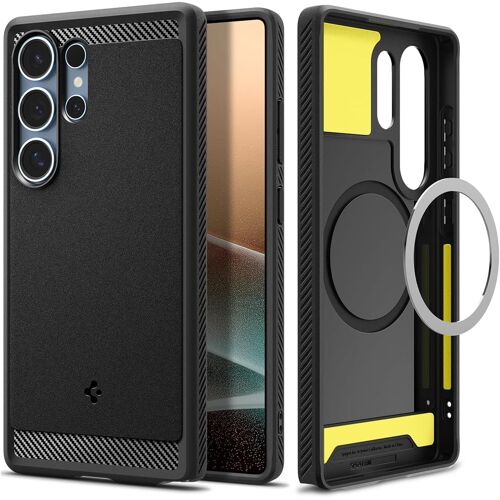 LORANKA-Rugged Armor MagFit Coque Compatible avec Samsung Galaxy S25 Ultra - Noir Mat