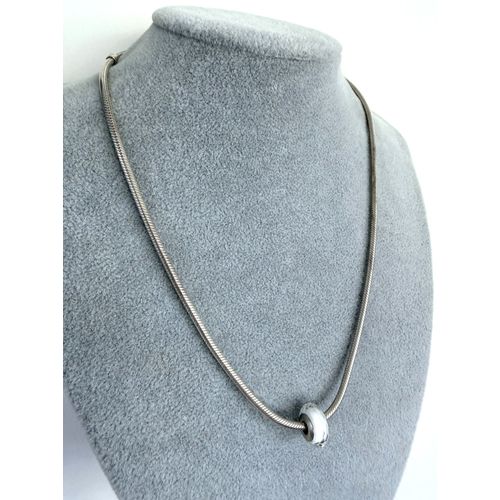 Collier Serpent Pandora En Argent - Charms En Verre De Murano