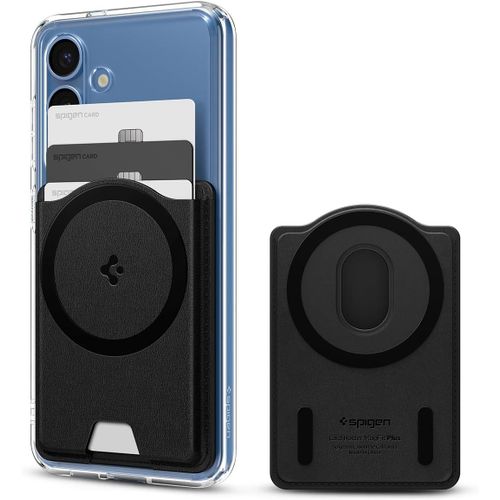 SJZG-Valentinus Magfit+ Porte-Cartes Magnétique 3 Cartes Avec Anneau Métallique Externe Conçu Pour Coque Magnétique Compatible Avec Samsung Galaxy S25/S25+/S25 Ultra/Edge/Z Fold 7 - Noir