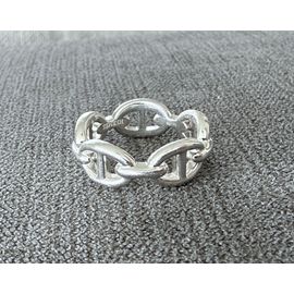 Bague Hermes Neuve En Argent - Chaine D'ancre - Taille 54 - Hermès