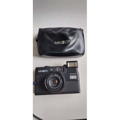 Appareil photo vintage rétro argentique Minolta Hi Matic GF Noir 38mm