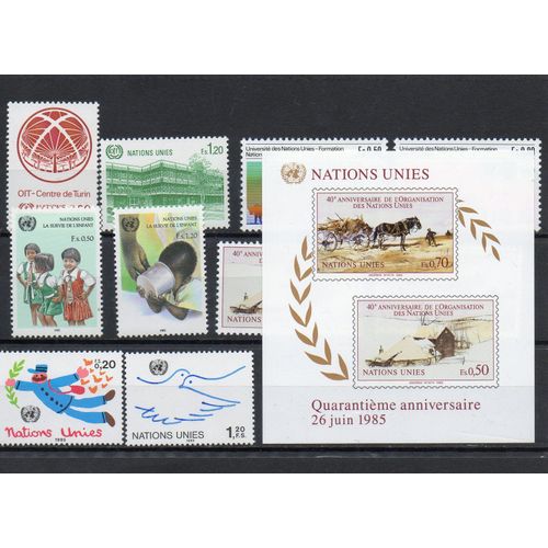 Nations Unies Timbres De L'Année 1985