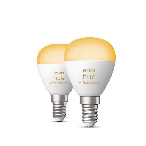 Philips Hue Ampoule Led Connectée E14 5.1 W Intensité Variable Lumière Blanche 2 Pièces 929003573702