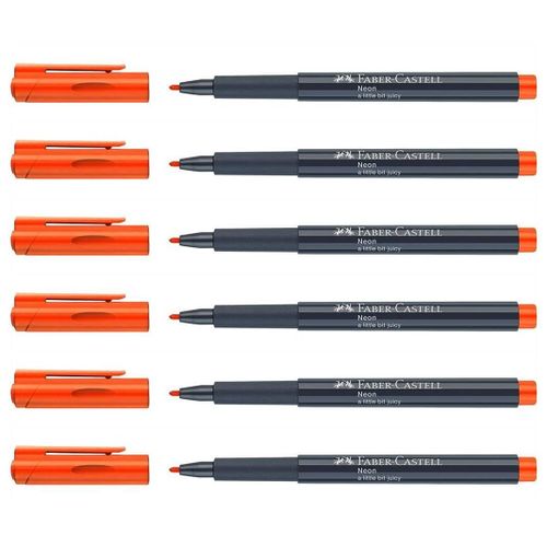 Faber-Castell Lot De 6 Marqueurs Fluo Neon 1,5mm Orange A Little Bit Juicy