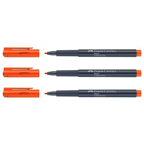 Faber-Castell Lot De 3 Marqueurs Fluo Neon 1,5mm Orange A Little Bit Juicy