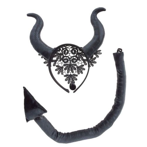 2 Accessoires Déguisement Diable Gothique Noir