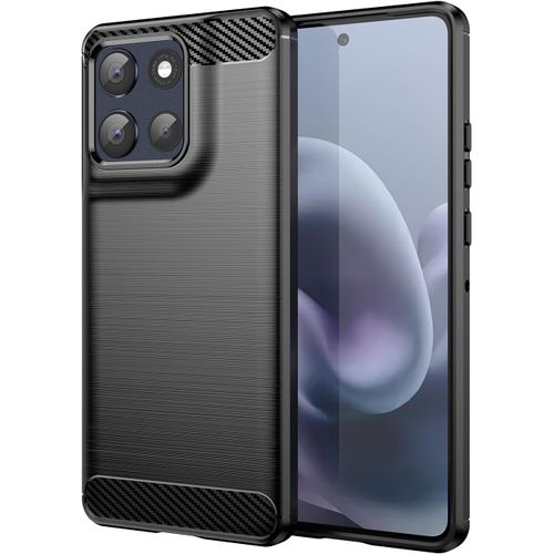 Coque Protection Noire Style Carbone Pour Motorola Moto G86 5g Souple Antichoc Xeptio