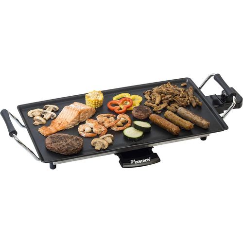 Plancha Électrique, Barbecue Electrique Avec Revêtement Anti-Adhésif, Gril De Table Pouvant Jusqu'À 4 Personnes, Avec Réglage De La Température En Continu, Couleur: Noir[BLE9300457]