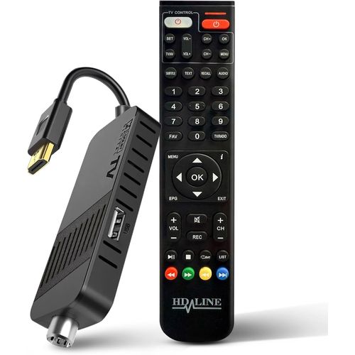 CFRY-Hd-line Décodeur numérique Terrestre DVB-T2 2024, Full HD 1080P décodeur, télécommande Bluetooth, cachée derrière la télévision, affichage numérique, H265 HEVC Main 10 Bit, télécommande 2in1 HDM
