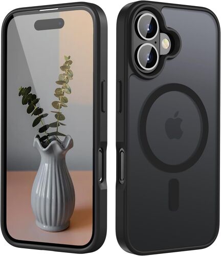 SJZG-Magnétique Het Pour Iphone 16 6.1 Pouces Compatible Avec Magie, Translucent Matt Back Back Fin Falo Dehroping Phone Telephone Pour Iphone 16, Noir