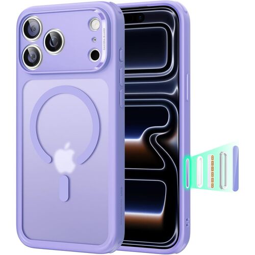 TZF-Coque pour iPhone 17 Pro Max, Protection Commande de la Caméra, Compatible avec MagSafe, Protection Antichute de Qualité Militaire, Coins Air Guard Absorbant Les Chocs, Série HybrideViolet Givré