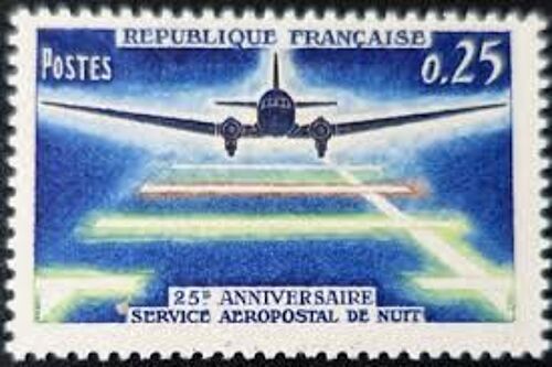 25ème Anniversaire Du Service Aéropostal De Nuit : Douglas Dc3 Année 1964 N° 1418 Yvert Et Tellier Luxe