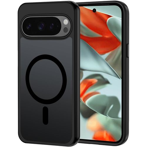 SJZG-Coque Pour Google Pixel 10 Pro Xl Magnétique Compatible Avec Magsafe, Étui Mat Translucide Minimaliste, Pc Dur Housse Arrière Anti-Rayures + Tpu Bumper Antichoc - Noir