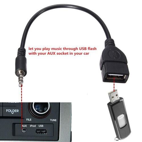 Câble Jack 3.5mm Stéréo Audio Prise Mâle Vers USB 2.0 OTG Femelle Adaptateur