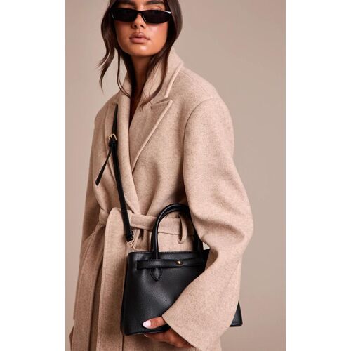 Sac à main noir en PU au toucher doux avec détails dorés., Noir