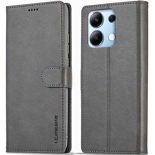 SJZG-Coque Pour Xiaomi Redmi Note 13 4G, Etui Coque Clapet À Rabat Portefeuille Cuir Avec Porte Carte Magnétique Support Case Housse Protection Flip Cover Étui Coque Pour Redmi Note 13 4G,Gris