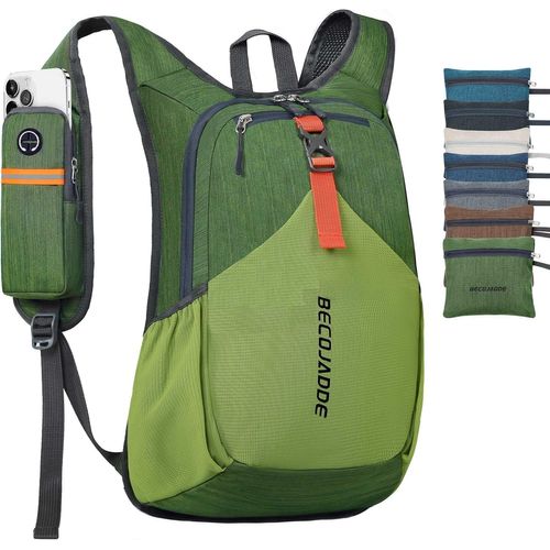 Gerg-Sac À Dos De Randonnée 15 L Pour Homme Et Femme - Léger - Pliable - Pour Le Camping, L'extérieur, La Randonnée, Les Voyages, Vert Olive, 15l
