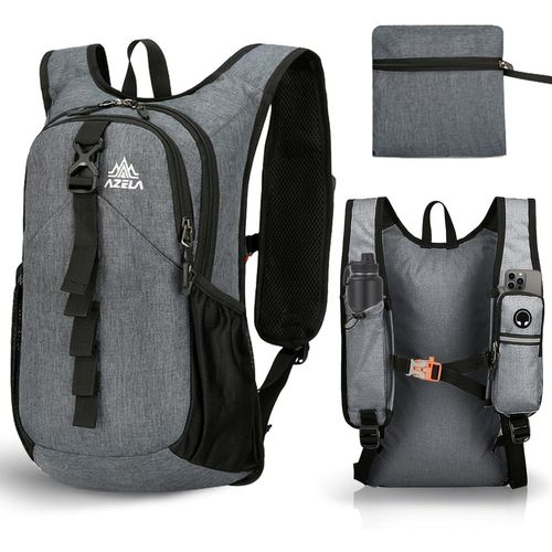 GERG-Sac à dos pliable - Gris - Ultra léger - 15 l - Étanche - Sac à dos de voyage - Sac à dos de randonnée pour trekking - Business - Court voyage - Extérieur - Homme et femme