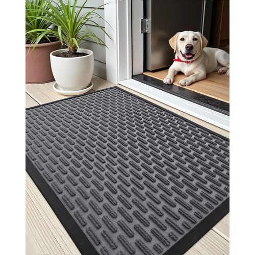 Color G Paillasson Exterieur Entree 44x75cm,Tapis Exterieur Resistant Pluie,Absorbant Paillasson Exterieur Lavable,Antidérapant Paillassons Pour Entrée,Balcon,Jardin - Gris