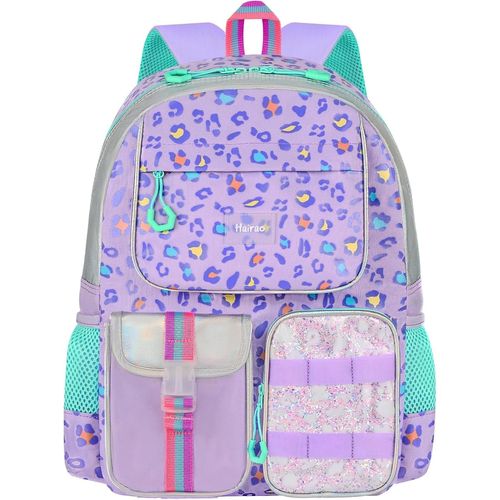 Sac À Dos D'Écolier Pour Fille De 6 À 12 Ans ¿ Sac À Dos D'Écolier Primaire Avec Rayures Réfléchissantes Arc-En-Ciel, Robuste, Avec Beaucoup D'Espace De Rangement Et De Nombreux Compartiments