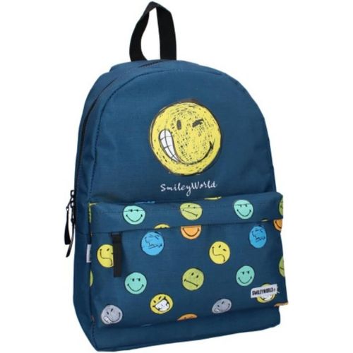- Sac À Dos ¿ Smileyworld - Enfant - Ecole - Primaire - Maternelle - Garderie - Cartable Garçon - Taille 38 Cm - Bretelles Réglables - Idée Cadeau