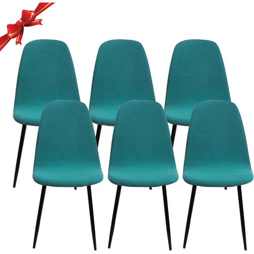 Housse De Chaise Scandinave Lot De 6, Housse De Chaise De Salle À Manger Scandinaves Extensible,Jacquard Couverture De Chaise Élastique Universel Pour Décoration De Maison,Vert