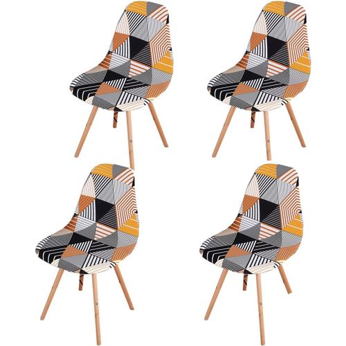 Housse De Chaise Scandinaves Lot De 4, Extensible Housse De Chaise De Salle À Manger, Universelle Couverture De Chaise Sans Accoudoirs Pour Décoration De Salon Cuisine Maison