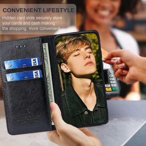 Coque pour Samsung Galaxy A34, Étuis à Rabat Samsung Galaxy A34,Premium PU Etui Housse en Cuir Portefeuille de Protection Magnétique pour Samsung Galaxy A34,Noir