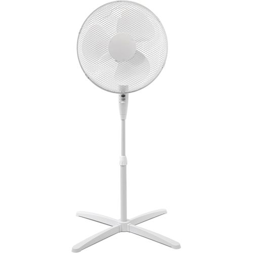 ito Ventilateur sur pied 40 cm de diamètre Blanc oscillant + 3 vitesses d'inclinaison réglable/réglable 40 x 14 x 125 cm