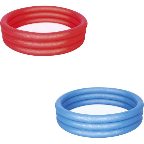 51024 Piscine pataugeoire gonflable ronde 3 boudins 102 x 25 cm, 3 couleurs assorties