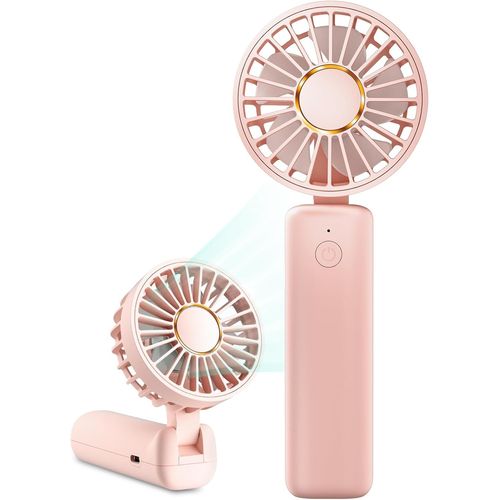 Mini ventilateur de bureau portable, pliable, 2000 mAh, rotation à 180°, 3 vitesses, ultra silencieux, jusqu'à 8 h d'utilisation, petit ventilateur de refroidissement personnel, ventilateur de