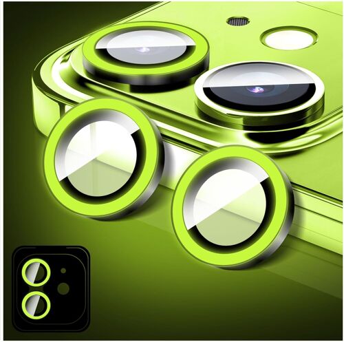 Protecteur D'objectif D'appareil Photo Lumineux Compatible avec iPhone 16e, Coque D'appareil Photo en Verre Trempé Bling, Anneaux en Alliage à Alignement Automatique