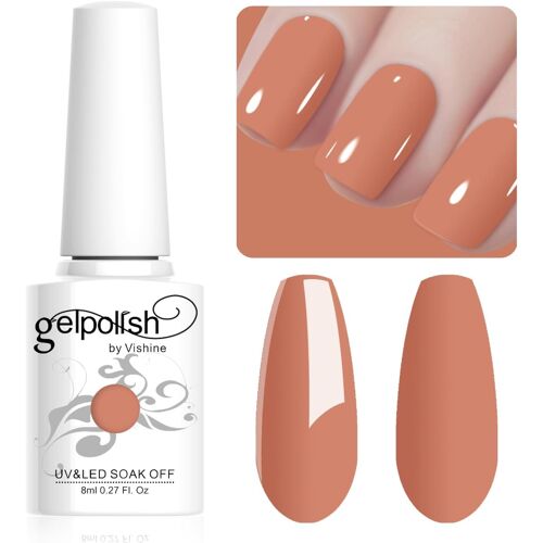 Vernis ¿¿ Ongles Gel Couleur Saumon Fonc¿¿, Vernis Gel Semi Permanent Soak Off Uv Led Gel Polish Nail Art Manucure 8ml L011 