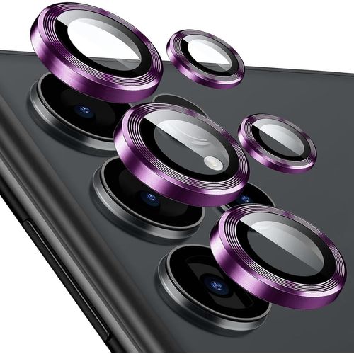 Protection D'objectif D'appareil Photo De Téléphone Compatible Avec Samsung Galaxy S25 Ultra [1 Lot], Protecteur D'objectif Individuel, En Verre Trempé Ultra Fin Avec Bordure En Aluminium