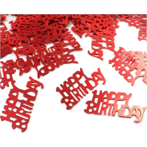 Lot de 200 confettis rouges Happy Birthday (Happy Birthday Rouge)