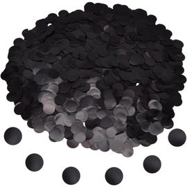 Confettis ronds de 15 mm multicolores de table de confettis à paillettes scintillantes confettis de table, confettis à points de décoration pour ballons, mariages, fêtes (Black/ZX - YX)