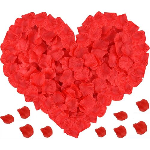 Petale de Rose,1500 Pi¿¿ces P¿¿tales de Rouges Artificiels,Petale de Rose Mariage pour Les D¿¿corations De Noce,Saint Valent,Mariage Confettis,Proposer(rouge)