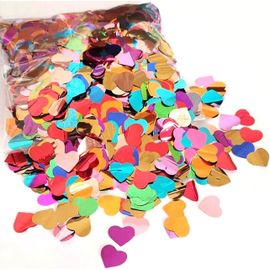 Confetti de Table Multicolores C?ur - 50G/6000pcs - Confetti Métalliques pour Fête Décoration(¿1.5cm)